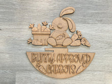 Load image into Gallery viewer, Easter Bunny Carrots Holiday Door Sign Interchangeable File, SVG Bunny, Eggs, Basket, Spring, Seasonal, Home, Welcome, glowforge
