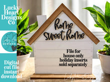 Load image into Gallery viewer, House Holiday Door Sign Interchangeable File, SVG, Standing, Christmas, Halloween, Fall, Valentine, Spring, Seasonal Home Welcome, glowforge
