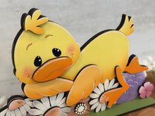 Load image into Gallery viewer, Duck Spring Laying Flower Standing File SVG, Daisy, Flower, Cute, Pet, Farm Tiered Tray Glowforge, LuckyHeartDesignsCo
