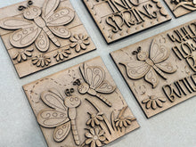 Load image into Gallery viewer, Butterfly Spring Interchangeable Leaning Sign File SVG, Tiered Tray, Glowforge, Daisy, Flower, Floral, Butterflies, LuckyHeartDesignsCo
