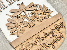 Load image into Gallery viewer, Dragonfly Holiday Door Sign Interchangeable File, SVG Butterfly, Spring, Summer Floral, Tulip Daisy Seasonal, Home, Welcome, glowforge
