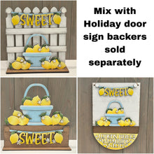 Load image into Gallery viewer, Lemon Banner Holiday Door Sign Interchangeable File, SVG, Fence, Flower, Fruit, Lemons, Sweet Lemonade Seasonal, Holiday, Welcome, glowforge
