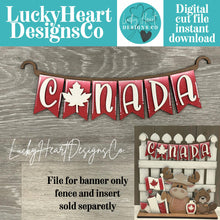 Load image into Gallery viewer, Canada Banner Holiday Door Sign Interchangeable File, SVG, Canadian, Maple Leaf, Seasonal, Holiday, Welcome, glowforge
