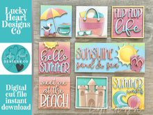 Load image into Gallery viewer, Summer Leaning Sign File SVG, Glowforge Tiered Tray, LuckyHeartDesignsCo
