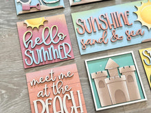 Load image into Gallery viewer, Summer Leaning Sign File SVG, Glowforge Tiered Tray, LuckyHeartDesignsCo
