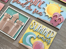 Load image into Gallery viewer, Summer Leaning Sign File SVG, Glowforge Tiered Tray, LuckyHeartDesignsCo
