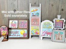 Load image into Gallery viewer, Beach Summer Tall Arch Sign Interchangeable File SVG, TINY, INSERT only Sand Castle Umbrella Glowforge Holiday Tiered LuckyHeartDesignsCo
