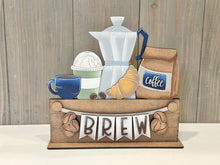Load image into Gallery viewer, Coffee Banner Fence Holiday Door Sign Interchangeable File, SVG, Standing, Bean, Seasonal Home Welcome, glowforge
