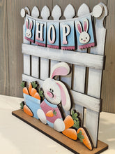 Load image into Gallery viewer, Easter Banner Holiday Door Sign Interchangeable File, SVG, Standing, Bunny, Spring, Seasonal Home Welcome, glowforge
