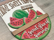 Load image into Gallery viewer, Watermelon Holiday Door Sign Interchangeable File, SVG, Spring, Summer, Fruit, Basket, Farm Fresh, Seasonal Home Welcome, glowforge
