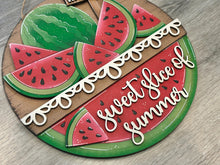Load image into Gallery viewer, Watermelon Holiday Door Sign Interchangeable File, SVG, Spring, Summer, Fruit, Basket, Farm Fresh, Seasonal Home Welcome, glowforge
