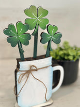 Load image into Gallery viewer, Mason Jar Mug Stick File SVG, Glowforge Tiered Tray Decor, Spring, Summer Plant Stake, Christmas, Flower, Gift, LuckyHeartDesignsCo
