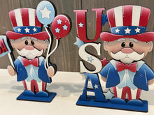 Load image into Gallery viewer, Uncle Sam USA Standing File SVG, America USA Fourth of July, Flag Balloons, Statue of Liberty, Holiday Decor, Glowforge, LuckyHeartDesignsCo
