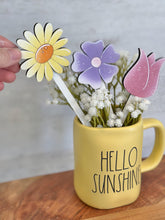 Load image into Gallery viewer, Spring Flowers Mug Stick File SVG, Glowforge Tiered Tray, Tray Decor, Tulip, Floral, Plant Topper, Spring, Stake, Gift, LuckyHeartDesignsCo
