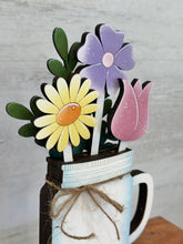 Load image into Gallery viewer, Spring Flowers Mug Stick File SVG, Glowforge Tiered Tray, Tray Decor, Tulip, Floral, Plant Topper, Spring, Stake, Gift, LuckyHeartDesignsCo
