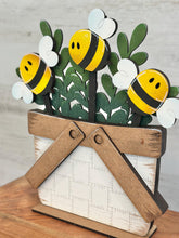 Load image into Gallery viewer, Bee Mug Stick File SVG, Glowforge Tiered Tray, Tray Decor, Bumble, Honey, Floral, Plant Topper, Spring, Stake, Gift, LuckyHeartDesignsCo
