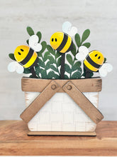 Load image into Gallery viewer, Bee Mug Stick File SVG, Glowforge Tiered Tray, Tray Decor, Bumble, Honey, Floral, Plant Topper, Spring, Stake, Gift, LuckyHeartDesignsCo
