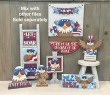 Load image into Gallery viewer, Uncle Sam USA Standing File SVG, America USA Fourth of July, Flag Balloons, Statue of Liberty, Holiday Decor, Glowforge, LuckyHeartDesignsCo
