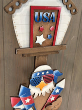 Load image into Gallery viewer, Bald Eagle America Birdhouse Interchangeable File SVG, Glowforge, Fireworks, USA, Patriotic, Fourth of July, LuckyHeartDesignsCo
