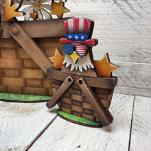 Load image into Gallery viewer, Bald Eagle Flower Basket Interchangeable File SVG, Fourth of July, America, USA Summer Fireworks Tiered Tray, Glowforge, LuckyHeartDesignsCo
