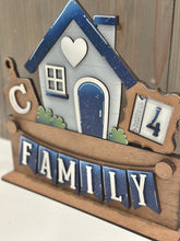 Load image into Gallery viewer, Home Family Banner Holiday Door Sign Interchangeable File, SVG, Fence, Standing, House, Initial, Seasonal, Holiday, Welcome, glowforge
