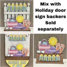 Load image into Gallery viewer, Summer Banner Holiday Door Sign Interchangeable File, SVG, Sun, Sunny, Seasonal, Holiday, Welcome, glowforge
