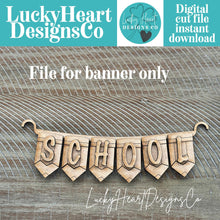 Load image into Gallery viewer, School Banner Holiday Door Sign Interchangeable File, SVG, Teacher, Pencil, Classroom, Seasonal, Holiday, Welcome, glowforge
