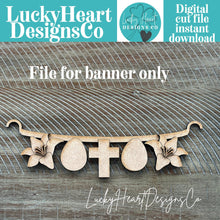 Load image into Gallery viewer, Easter Blessings Banner Holiday Door Sign Interchangeable File, SVG, Lilly, Egg, Cross, Spring, Seasonal, Holiday, Welcome, glowforge
