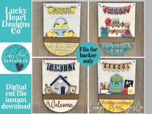 Load image into Gallery viewer, Banner Holiday Door Sign Interchangeable File, SVG, Fence Christmas, Easter, Halloween, Fall, Winter, Seasonal, Home, Welcome, glowforge
