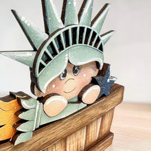 Load image into Gallery viewer, Statue of Liberty For The Flower Basket Interchangeable File SVG, Fourth, America, USA, Summer, Tiered Tray, Glowforge, LuckyHeartDesignsCo
