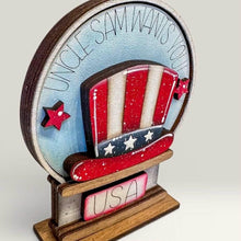 Load image into Gallery viewer, Uncle Sam Snow Globe Interchangeable File SVG, TINY Fourth, Glowforge, Summer, Fireworks, America, USA, Tiered Tray LuckyHeartDesignsCo

