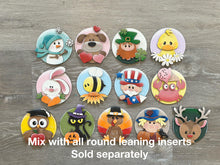 Load image into Gallery viewer, Decorative Round Frames Interchangeable Leaning sign File SVG, ladder, Seasonal, Holiday, Christmas Fall Glowforge, LuckyHeartDesignsCo Base
