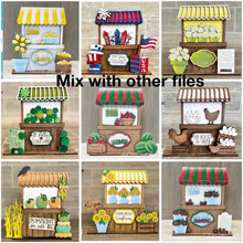 Load image into Gallery viewer, Strawberry Interchangeable Market Stand File SVG, Fruit, Spring Tiered Tray, Standing Sign, Summer Glowforge, LuckyHeartDesignsCo

