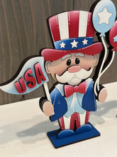 Load image into Gallery viewer, Uncle Sam USA Standing File SVG, America USA Fourth of July, Flag Balloons, Statue of Liberty, Holiday Decor, Glowforge, LuckyHeartDesignsCo
