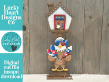 Load image into Gallery viewer, Bald Eagle America Birdhouse Interchangeable File SVG, Glowforge, Fireworks, USA, Patriotic, Fourth of July, LuckyHeartDesignsCo
