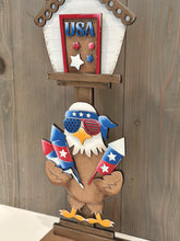 Load image into Gallery viewer, Bald Eagle America Birdhouse Interchangeable File SVG, Glowforge, Fireworks, USA, Patriotic, Fourth of July, LuckyHeartDesignsCo
