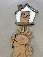 Load image into Gallery viewer, Statue of Liberty Birdhouse Interchangeable File SVG, Glowforge, America Lady Fireworks, USA, Patriotic, Fourth of July, LuckyHeartDesignsCo
