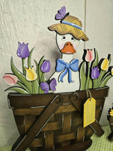 Load image into Gallery viewer, Goose Spring Flower Basket Interchangeable File SVG, TINY, Floral, Daisy, Umbrella, Duck Garden Tiered Tray, Glowforge, LuckyHeartDesignsCo
