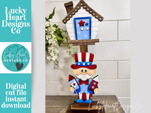 Load image into Gallery viewer, Uncle Sam Birdhouse Interchangeable File SVG, Glowforge, America Lady Fireworks, USA, Patriotic, Fourth of July, LuckyHeartDesignsCo
