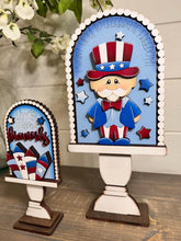 Load image into Gallery viewer, Uncle Sam America Tall Arch Sign Interchangeable File SVG, TINY, insert only, USA, Fireworks, Glowforge Holiday Tiered LuckyHeartDesignsCo
