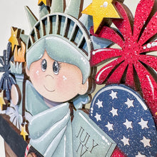 Load image into Gallery viewer, Statue of Liberty For The Flower Basket Interchangeable File SVG, Fourth, America, USA, Summer, Tiered Tray, Glowforge, LuckyHeartDesignsCo
