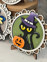 Load image into Gallery viewer, Decorative Round Frames Interchangeable Leaning sign File SVG, ladder, Seasonal, Holiday, Christmas Fall Glowforge, LuckyHeartDesignsCo Base
