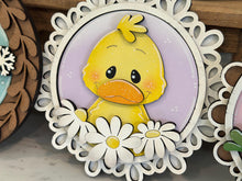 Load image into Gallery viewer, Decorative Round Frames Interchangeable Leaning sign File SVG, ladder, Seasonal, Holiday, Christmas Fall Glowforge, LuckyHeartDesignsCo Base
