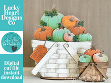 Load image into Gallery viewer, Pumpkin Patch For The Flower Basket Interchangeable File SVG, TINY, Fall Farm, Pumpkins, Gourd, Tiered Tray, Glowforge, LuckyHeartDesignsCo
