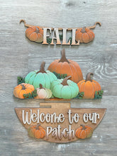 Load image into Gallery viewer, Pumpkin Holiday Door Sign Interchangeable File, SVG Pumpkins Patch, Fall, Leaves, Farm, Seasonal, Home, Welcome, glowforge
