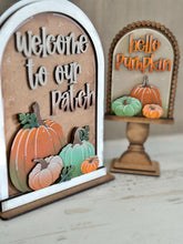 Load image into Gallery viewer, Pumpkin Patch Tall Arch Sign Interchangeable File SVG, TINY, INSERT only Fall, Pumpkins Glowforge, Holiday, Tiered Tray LuckyHeartDesignsCo
