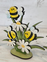 Load image into Gallery viewer, Bee Daisy Standing Sign File SVG, Glowforge, Flower, Floral, Bumble, Honey, Daisies, Spring, Summer Tiered Tray LuckyHeartDesignsCo
