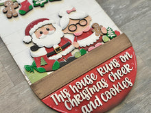 Load image into Gallery viewer, Santa Holiday Door Sign Interchangeable File, SVG, Christmas, Mrs. Claus, Cookies, Presents Gingerbread Man Seasonal Home Welcome, glowforge
