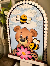 Load image into Gallery viewer, Bear Bee Daisy Tall Arch Sign Interchangeable File SVG, TINY, INSERT only Daisies, Bumble, Glowforge Spring Tiered Tray LuckyHeartDesignsCo
