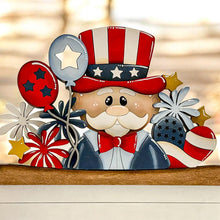 Load image into Gallery viewer, Uncle Sam Flower Basket Interchangeable File SVG, Fourth, America, USA, Summer, Fireworks Tiered Tray, Glowforge, LuckyHeartDesignsCo
